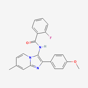 2-fluoro-N-[2-(4-methoxyphenyl)-7-methylimidazo[1,2-a]pyridin-3-yl]benzamide