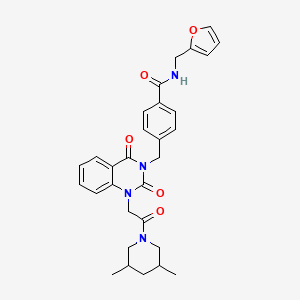 4-({1-[2-(3,5-dimethylpiperidin-1-yl)-2-oxoethyl]-2,4-dioxo-1,4-dihydroquinazolin-3(2H)-yl}methyl)-N-(furan-2-ylmethyl)benzamide