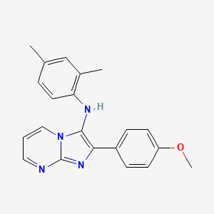 molecular formula C21H20N4O B11440001 N-(2,4-dimethylphenyl)-2-(4-methoxyphenyl)imidazo[1,2-a]pyrimidin-3-amine 