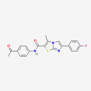 molecular formula C21H16FN3O2S B11440036 N-(4-acetylphenyl)-6-(4-fluorophenyl)-3-methylimidazo[2,1-b][1,3]thiazole-2-carboxamide 