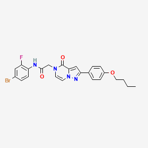 molecular formula C24H22BrFN4O3 B11440039 N-(4-bromo-2-fluorophenyl)-2-(2-(4-butoxyphenyl)-4-oxopyrazolo[1,5-a]pyrazin-5(4H)-yl)acetamide 