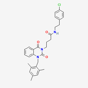 N-[2-(4-chlorophenyl)ethyl]-4-[2,4-dioxo-1-(2,4,6-trimethylbenzyl)-1,4-dihydroquinazolin-3(2H)-yl]butanamide