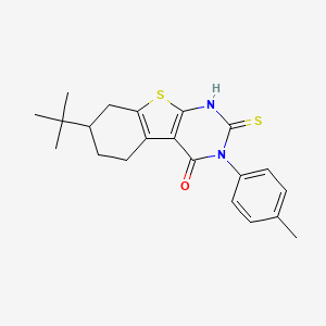 molecular formula C21H24N2OS2 B11440079 7-tert-butyl-3-(4-methylphenyl)-2-sulfanyl-5,6,7,8-tetrahydro[1]benzothieno[2,3-d]pyrimidin-4(3H)-one 