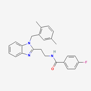 N-{2-[1-(2,5-dimethylbenzyl)-1H-benzimidazol-2-yl]ethyl}-4-fluorobenzamide