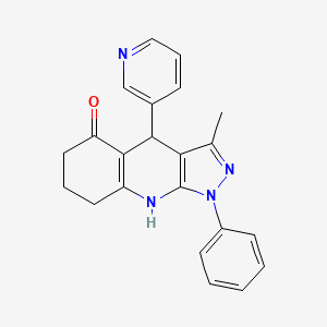 molecular formula C22H20N4O B11440109 3-methyl-1-phenyl-4-(pyridin-3-yl)-4,6,7,8-tetrahydro-1H-pyrazolo[3,4-b]quinolin-5-ol 