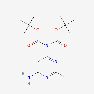 molecular formula C15H24N4O4 B1144014 Di-tert-butyl (6-amino-2-methylpyrimidin-4-yl)carbamate CAS No. 1364663-30-8