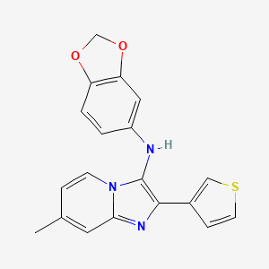 molecular formula C19H15N3O2S B11440149 N-(1,3-benzodioxol-5-yl)-7-methyl-2-(thiophen-3-yl)imidazo[1,2-a]pyridin-3-amine 