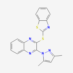 2-(1,3-benzothiazol-2-ylsulfanyl)-3-(3,5-dimethyl-1H-pyrazol-1-yl)quinoxaline