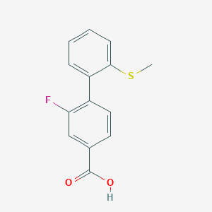 molecular formula C14H11FO2S B1144017 3-Fluoro-4-(2-methylthiophenyl)benzoic acid CAS No. 1261974-64-4