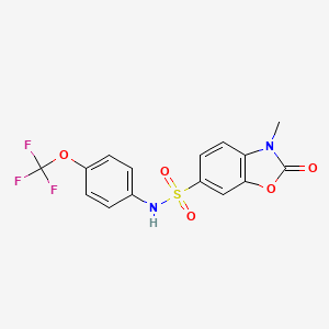 molecular formula C15H11F3N2O5S B11440200 3-methyl-2-oxo-N-[4-(trifluoromethoxy)phenyl]-2,3-dihydro-1,3-benzoxazole-6-sulfonamide 