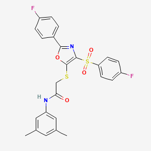 N-(3,5-dimethylphenyl)-2-({2-(4-fluorophenyl)-4-[(4-fluorophenyl)sulfonyl]-1,3-oxazol-5-yl}sulfanyl)acetamide