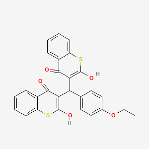 molecular formula C27H20O5S2 B11440248 3,3'-[(4-ethoxyphenyl)methanediyl]bis(4-hydroxy-2H-thiochromen-2-one) 