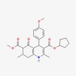 3-Cyclopentyl 6-methyl 4-(4-methoxyphenyl)-2,7-dimethyl-5-oxo-1,4,5,6,7,8-hexahydroquinoline-3,6-dicarboxylate