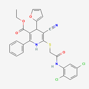 Ethyl 5-cyano-6-({2-[(2,5-dichlorophenyl)amino]-2-oxoethyl}sulfanyl)-4-(furan-2-yl)-2-phenyl-1,4-dihydropyridine-3-carboxylate