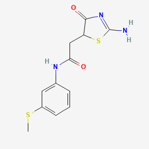 2-(2-Imino-4-oxo-1,3-thiazolidin-5-YL)-N-[3-(methylsulfanyl)phenyl]acetamide