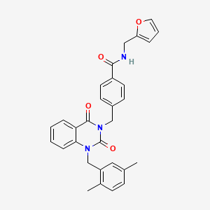 molecular formula C30H27N3O4 B11440307 4-{[1-(2,5-dimethylbenzyl)-2,4-dioxo-1,4-dihydroquinazolin-3(2H)-yl]methyl}-N-(furan-2-ylmethyl)benzamide 