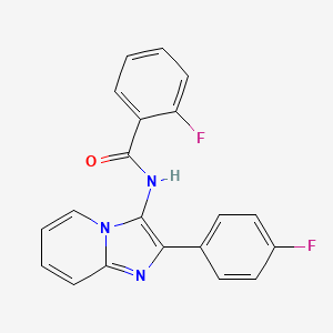 2-fluoro-N-[2-(4-fluorophenyl)imidazo[1,2-a]pyridin-3-yl]benzamide