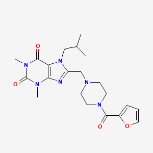 8-{[4-(furan-2-ylcarbonyl)piperazin-1-yl]methyl}-1,3-dimethyl-7-(2-methylpropyl)-3,7-dihydro-1H-purine-2,6-dione