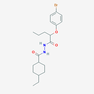 N'-[2-(4-bromophenoxy)pentanoyl]-4-ethylcyclohexanecarbohydrazide