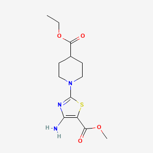 molecular formula C13H19N3O4S B11440322 Ethyl 1-[4-amino-5-(methoxycarbonyl)-1,3-thiazol-2-yl]piperidine-4-carboxylate 