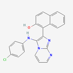 1-{3-[(4-Chlorophenyl)amino]imidazo[1,2-a]pyrimidin-2-yl}naphthalen-2-ol