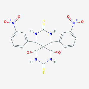 molecular formula C19H14N6O6S2 B11440354 7,11-Bis(3-nitrophenyl)-3,9-dithioxo-2,4,8,10-tetraazaspiro[5.5]undecane-1,5-dione 