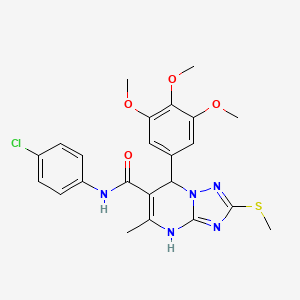 N-(4-chlorophenyl)-5-methyl-2-(methylsulfanyl)-7-(3,4,5-trimethoxyphenyl)-4,7-dihydro[1,2,4]triazolo[1,5-a]pyrimidine-6-carboxamide