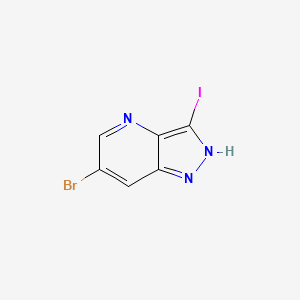 molecular formula C6H3BrIN3 B1144038 6-溴-3-碘-1H-吡唑并[4,3-b]吡啶 CAS No. 1305208-17-6