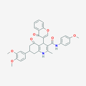 7-(3,4-dimethoxyphenyl)-N-(4-methoxyphenyl)-2-methyl-5-oxo-4-(4-oxo-4H-chromen-3-yl)-1,4,5,6,7,8-hexahydroquinoline-3-carboxamide