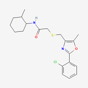 2-({[2-(2-Chlorophenyl)-5-methyl-1,3-oxazol-4-YL]methyl}sulfanyl)-N-(2-methylcyclohexyl)acetamide