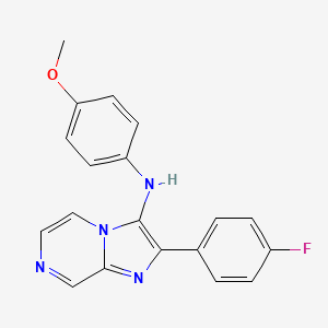 molecular formula C19H15FN4O B11440410 2-(4-fluorophenyl)-N-(4-methoxyphenyl)imidazo[1,2-a]pyrazin-3-amine 