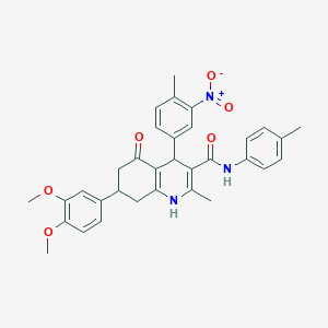 7-(3,4-dimethoxyphenyl)-2-methyl-4-(4-methyl-3-nitrophenyl)-N-(4-methylphenyl)-5-oxo-1,4,5,6,7,8-hexahydroquinoline-3-carboxamide