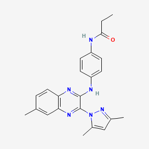 N-(4-{[3-(3,5-dimethyl-1H-pyrazol-1-yl)-6-methylquinoxalin-2-yl]amino}phenyl)propanamide