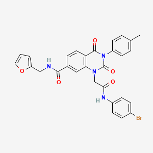 1-{2-[(4-bromophenyl)amino]-2-oxoethyl}-N-(2-furylmethyl)-3-(4-methylphenyl)-2,4-dioxo-1,2,3,4-tetrahydroquinazoline-7-carboxamide