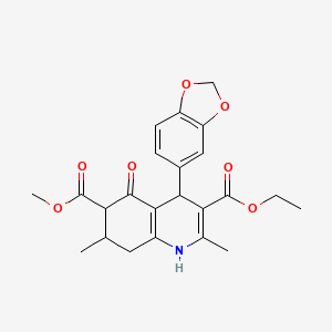 3-Ethyl 6-methyl 4-(1,3-benzodioxol-5-yl)-2,7-dimethyl-5-oxo-1,4,5,6,7,8-hexahydroquinoline-3,6-dicarboxylate