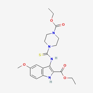 molecular formula C20H26N4O5S B11440478 ethyl 3-({[4-(ethoxycarbonyl)piperazin-1-yl]carbonothioyl}amino)-5-methoxy-1H-indole-2-carboxylate 