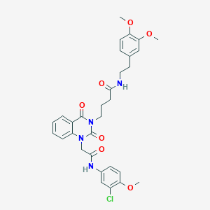 4-(1-{[(3-chloro-4-methoxyphenyl)carbamoyl]methyl}-2,4-dioxo-1,2,3,4-tetrahydroquinazolin-3-yl)-N-[2-(3,4-dimethoxyphenyl)ethyl]butanamide