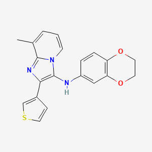 molecular formula C20H17N3O2S B11440494 N-(2,3-dihydro-1,4-benzodioxin-6-yl)-8-methyl-2-(thiophen-3-yl)imidazo[1,2-a]pyridin-3-amine 