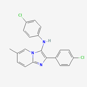 molecular formula C20H15Cl2N3 B11440515 N,2-bis(4-chlorophenyl)-6-methylimidazo[1,2-a]pyridin-3-amine 