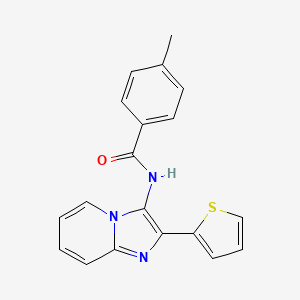 4-methyl-N-(2-thiophen-2-ylimidazo[1,2-a]pyridin-3-yl)benzamide