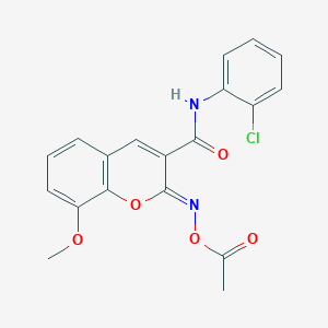 molecular formula C19H15ClN2O5 B11440544 (2Z)-2-[(acetyloxy)imino]-N-(2-chlorophenyl)-8-methoxy-2H-chromene-3-carboxamide 