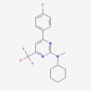 molecular formula C18H19F4N3 B11440546 N-cyclohexyl-4-(4-fluorophenyl)-N-methyl-6-(trifluoromethyl)pyrimidin-2-amine 