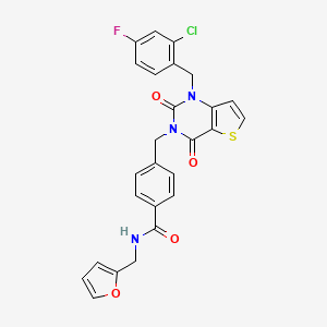 4-((1-(2-chloro-4-fluorobenzyl)-2,4-dioxo-1,2-dihydrothieno[3,2-d]pyrimidin-3(4H)-yl)methyl)-N-(furan-2-ylmethyl)benzamide