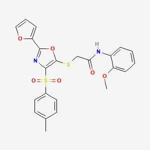 2-({2-(furan-2-yl)-4-[(4-methylphenyl)sulfonyl]-1,3-oxazol-5-yl}sulfanyl)-N-(2-methoxyphenyl)acetamide