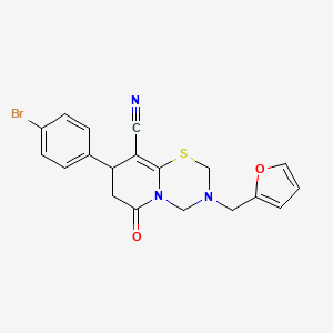 8-(4-bromophenyl)-3-(furan-2-ylmethyl)-6-oxo-3,4,7,8-tetrahydro-2H,6H-pyrido[2,1-b][1,3,5]thiadiazine-9-carbonitrile