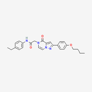 molecular formula C26H28N4O3 B11440621 2-(2-(4-butoxyphenyl)-4-oxopyrazolo[1,5-a]pyrazin-5(4H)-yl)-N-(4-ethylphenyl)acetamide 