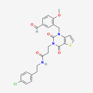 molecular formula C26H24ClN3O5S B11440627 N-(4-chlorophenethyl)-3-(1-(5-formyl-2-methoxybenzyl)-2,4-dioxo-1,2-dihydrothieno[3,2-d]pyrimidin-3(4H)-yl)propanamide 