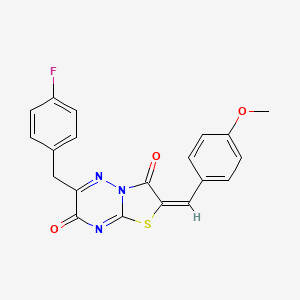 (2E)-6-(4-fluorobenzyl)-2-(4-methoxybenzylidene)-7H-[1,3]thiazolo[3,2-b][1,2,4]triazine-3,7(2H)-dione