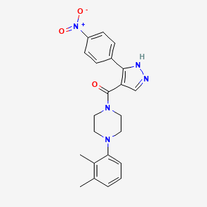 1-(2,3-Dimethylphenyl)-4-[3-(4-nitrophenyl)-1H-pyrazole-4-carbonyl]piperazine