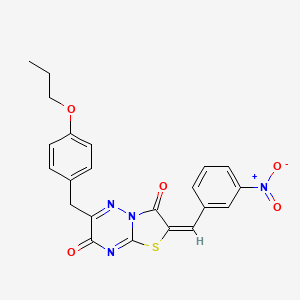 (2E)-2-(3-nitrobenzylidene)-6-(4-propoxybenzyl)-7H-[1,3]thiazolo[3,2-b][1,2,4]triazine-3,7(2H)-dione